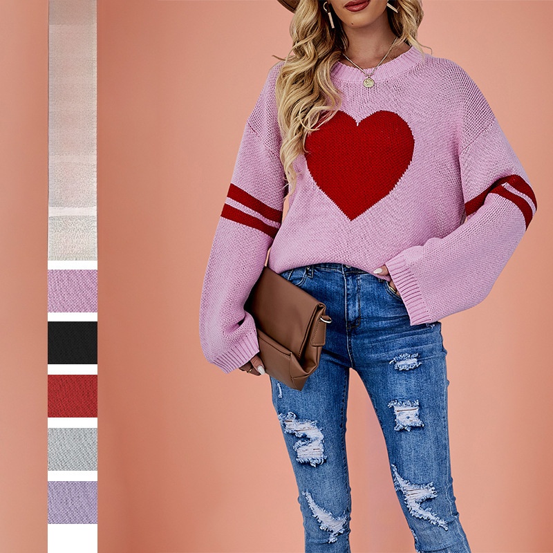 casava heart-pattern sweate