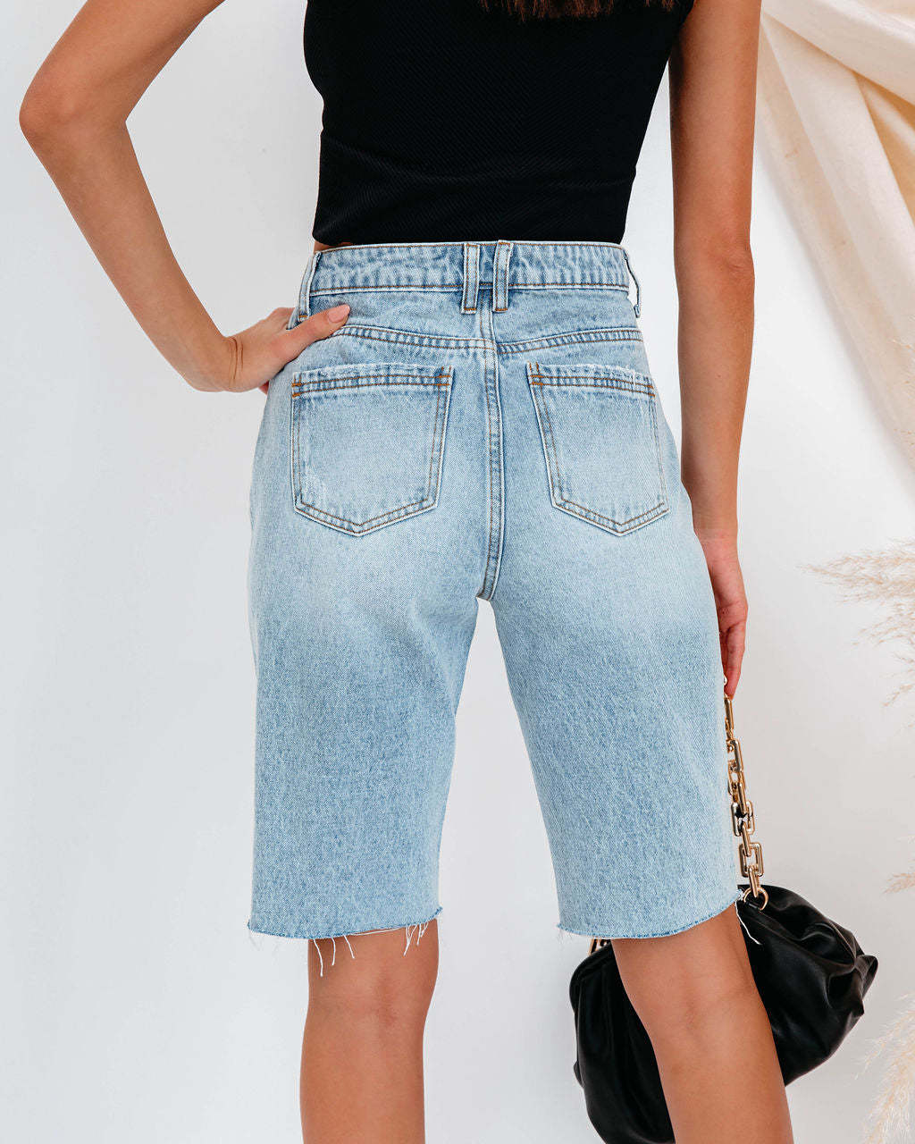 Women's Straight Knee-Length Denim Cotton Pants