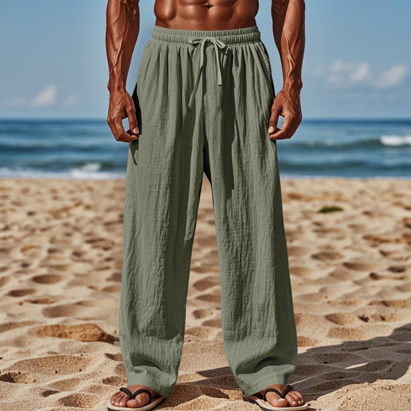 Men's Solid Color Casual Full Length Pants