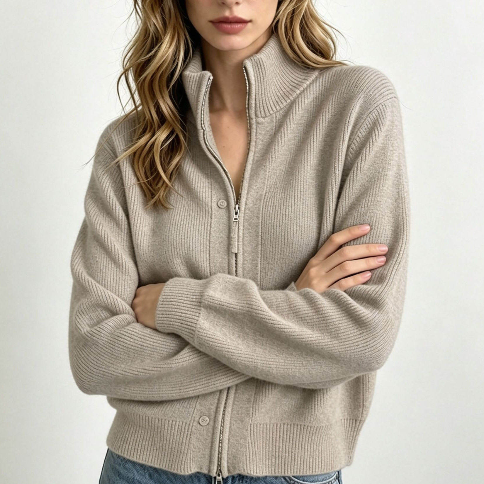 Long Sleeve Knitted Fabric Sweater
