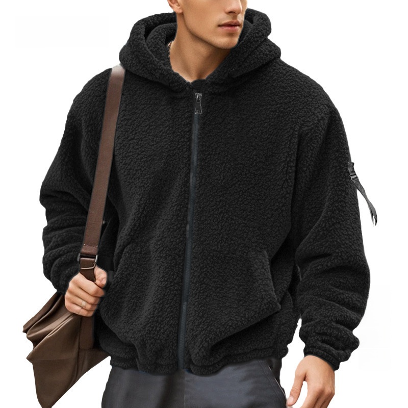 Men's Casual Solid Color Jacket With Zipper Placket