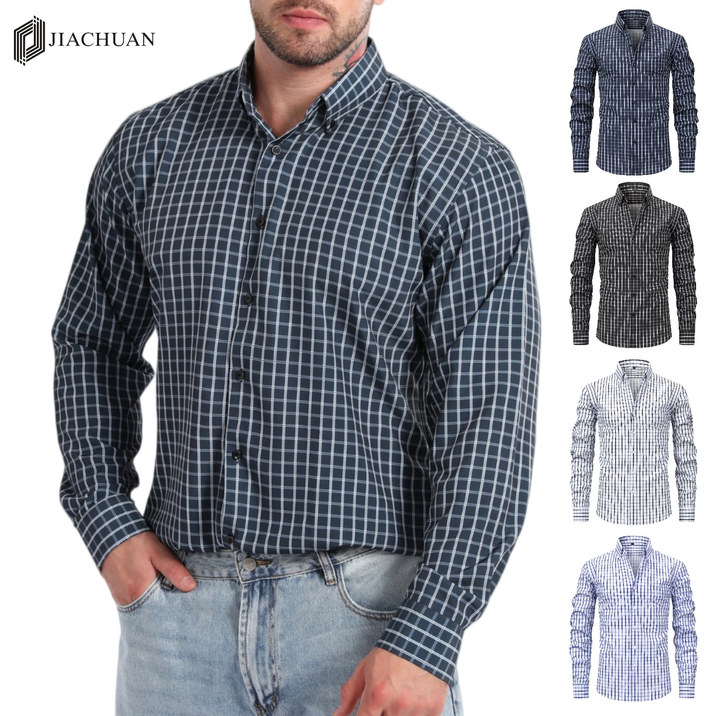 Stripe Casual Long Sleeve Men's Shirt With Lapel Collar