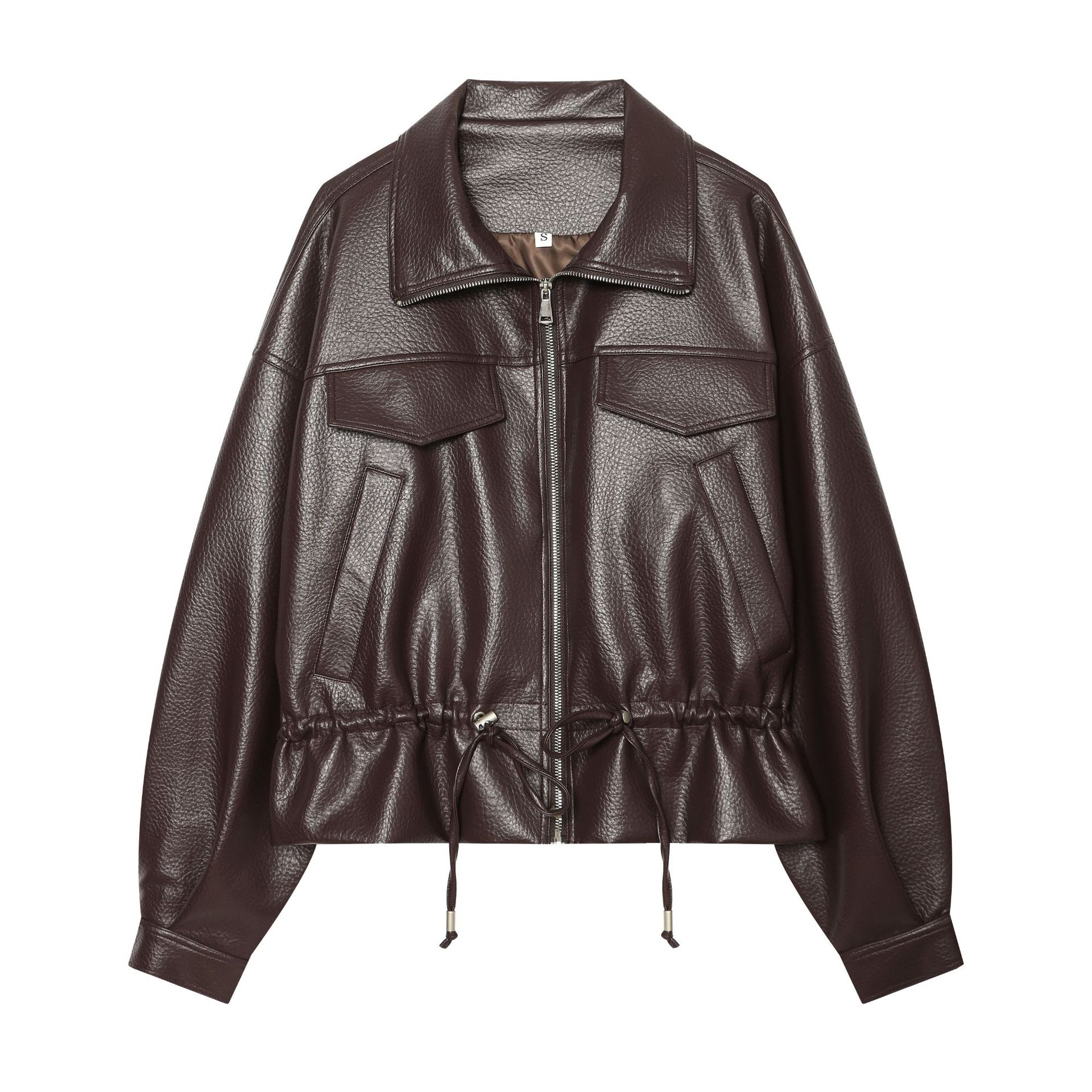 Leather Jacket With Zipper Placket
