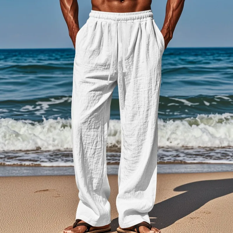 Men's Solid Color Casual Full Length Pants