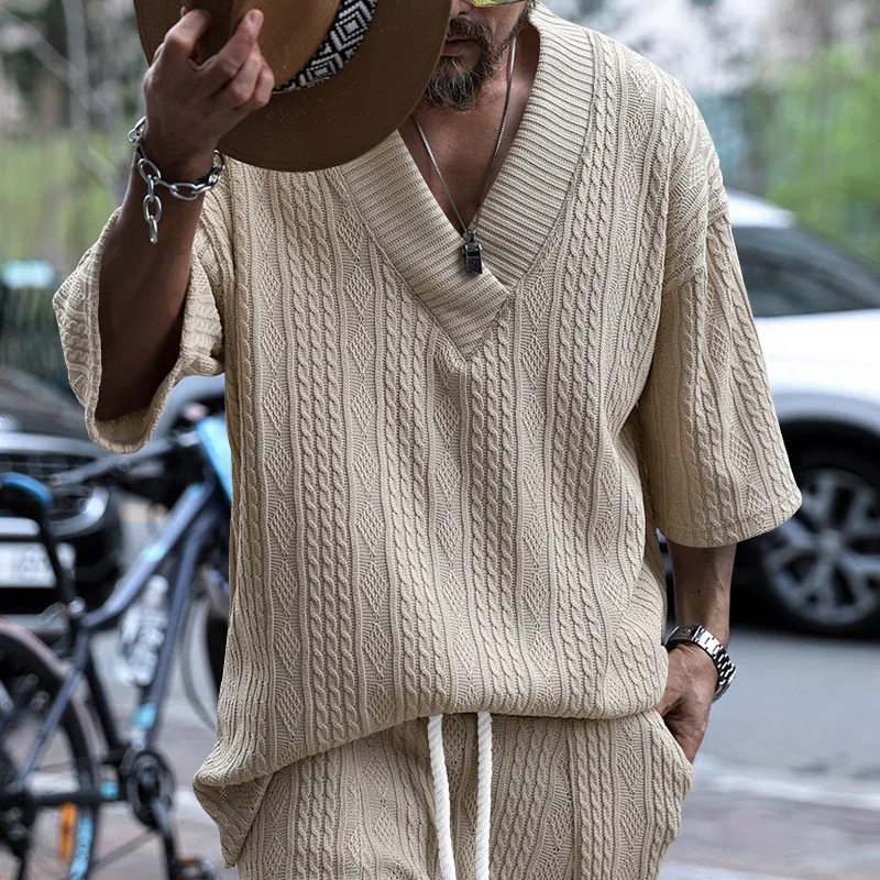 Casava Knitted Hollow Jacquard T-Shirt