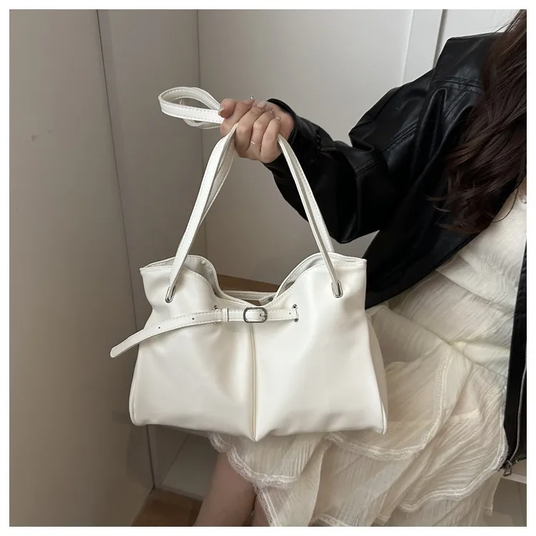 Square PU Leather Tote Bag for Women Featuring Sewing Thread Detail and Top Handle, Ideal for Autumn