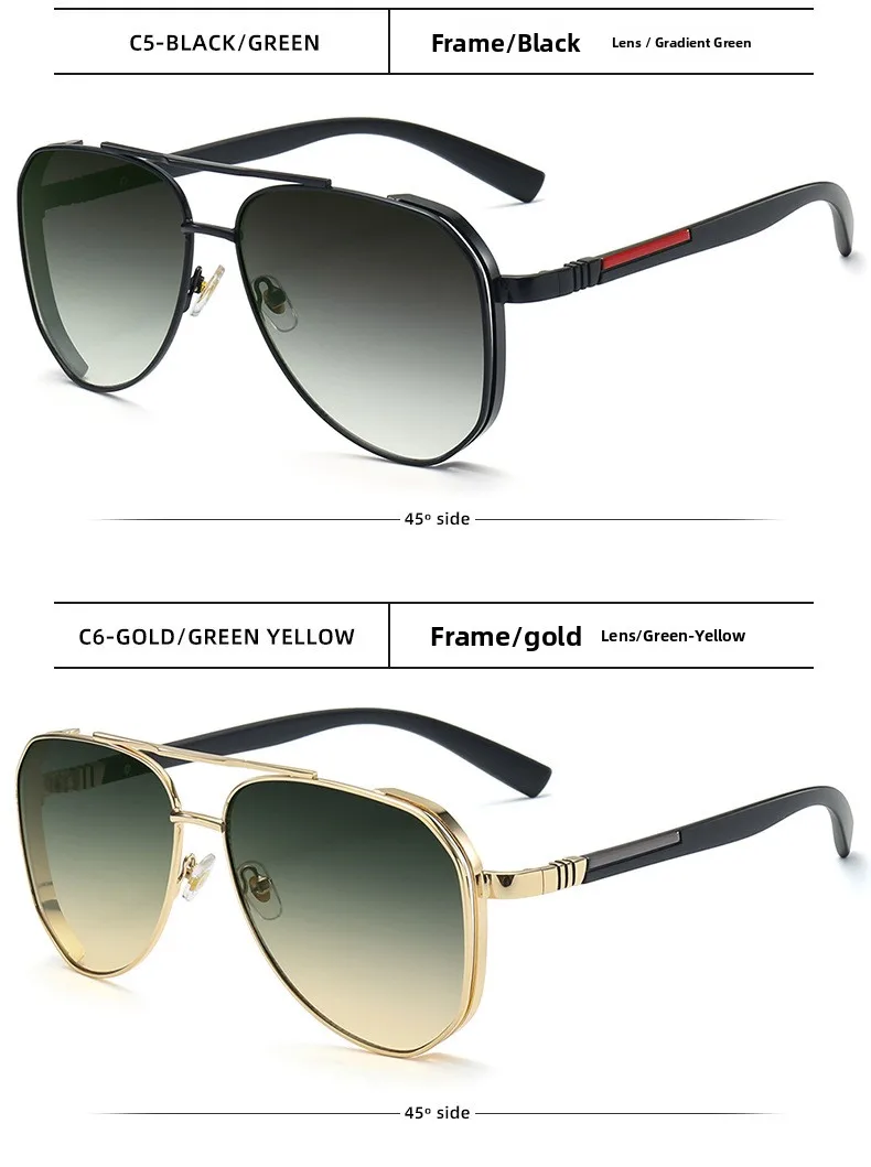 Unisex Aviator Sunglasses with Full Frame and PC Lens Material in Ombre, Perfect for Autumn and Winter
