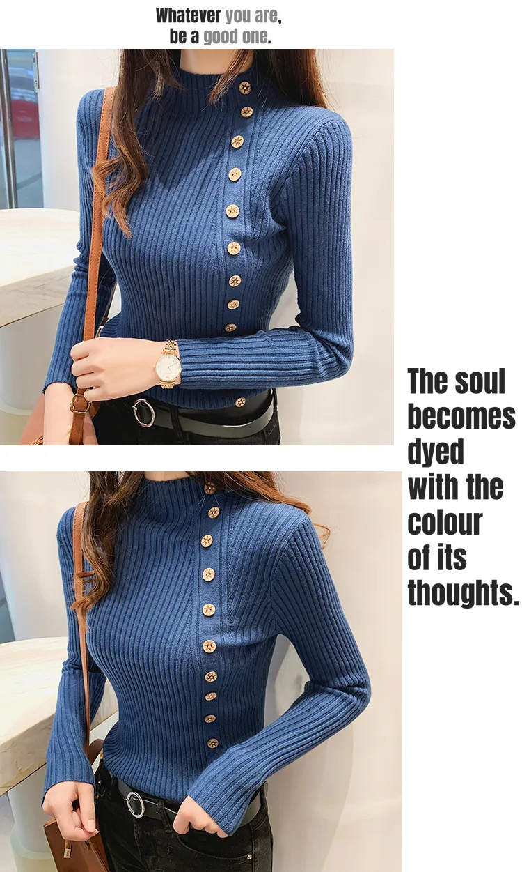 Solid Color Long Sleeve Viscose Pullover Sweater for Women