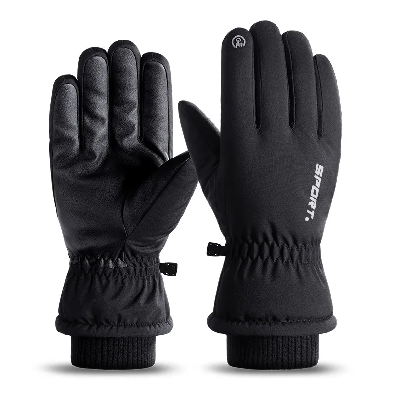Men's Winter Leather Gloves with Fleece Lining