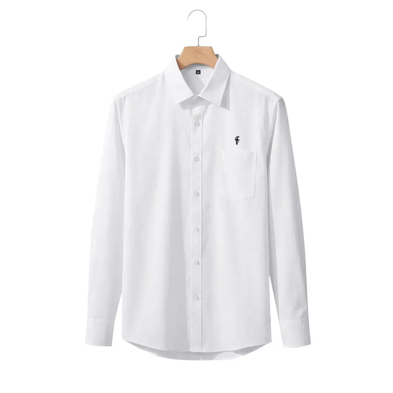 Business Short Sleeve Men's Shirt in Polyester Fabric with Printing and Placket Design
