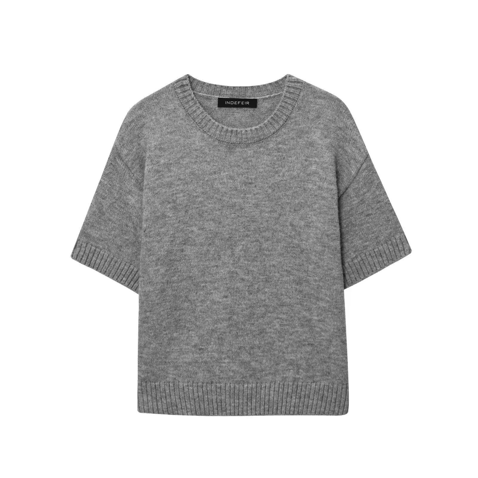 Solid Color Short Sleeve Streetwear Polyester Pullover T-Shirt for Women with Round Neck