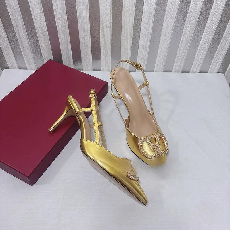 Women’s High Heel Sandals with Genuine Leather Upper, Rubber Sole, and Stiletto Heel for Spring and Summer