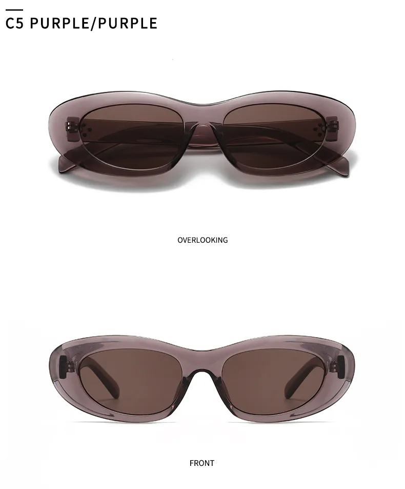 Unisex Oval Frame Full Frame Sunglasses with PC Lens Material, Available in Colour for All Seasons