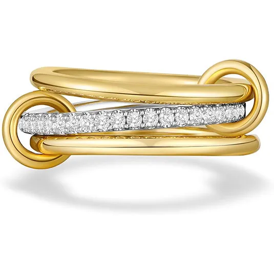 Elegant Geometric Zircon Inlay Stainless Steel Ring for Women