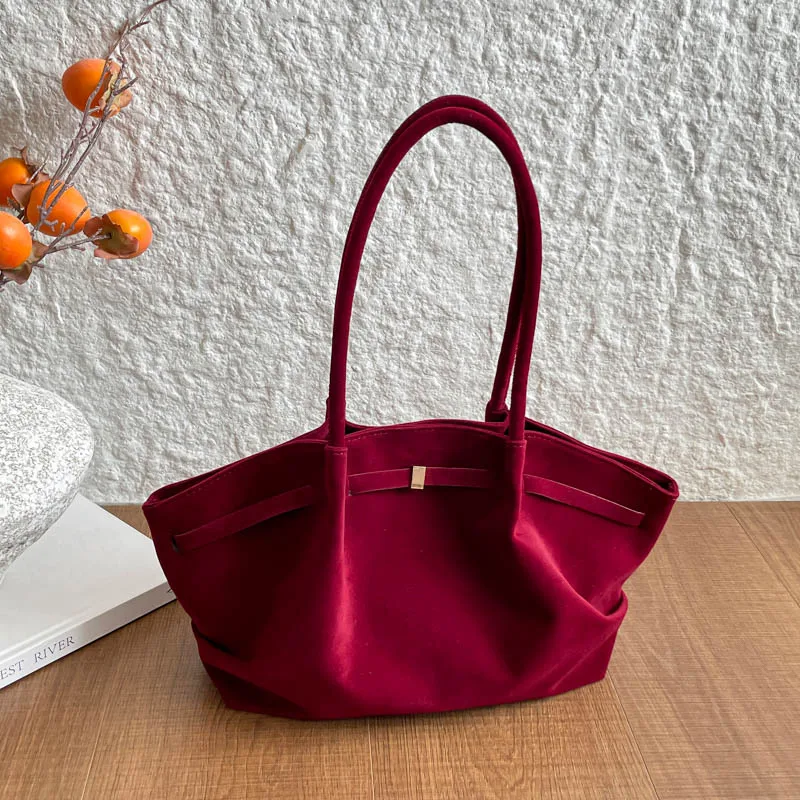 Women’s PU Leather Square Tote Bag with Sewing Thread Detail, Featuring Folds Design, Ideal for Autumn