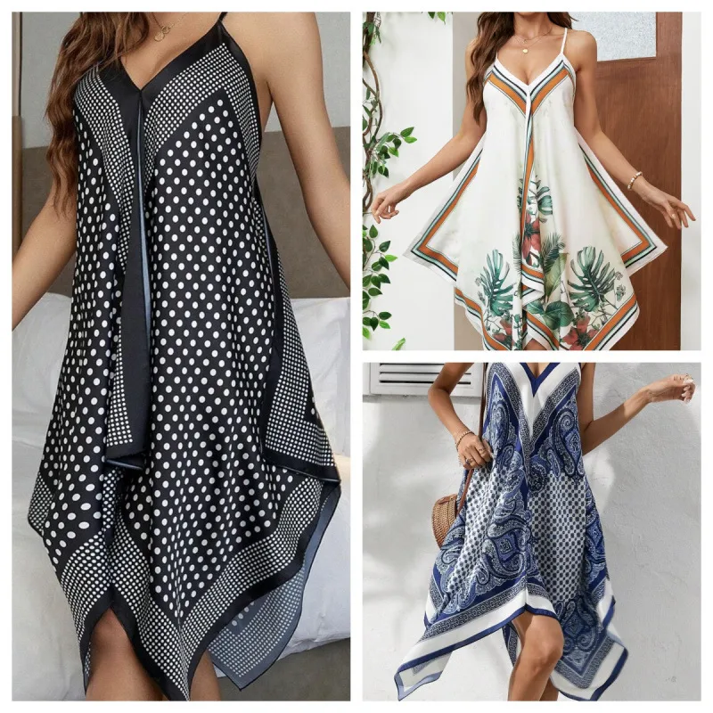 Multicolor Sleeveless Strap Dress for Women in Polyester, Perfect Holiday Streetwear