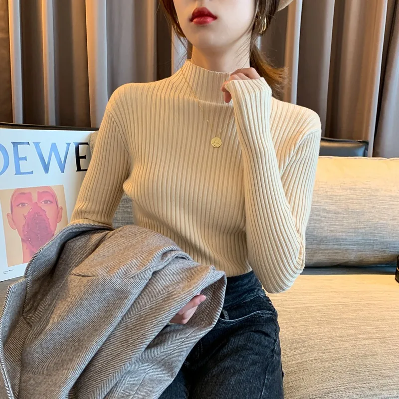 Slim Fit Short Length Solid Color Women's Sweater