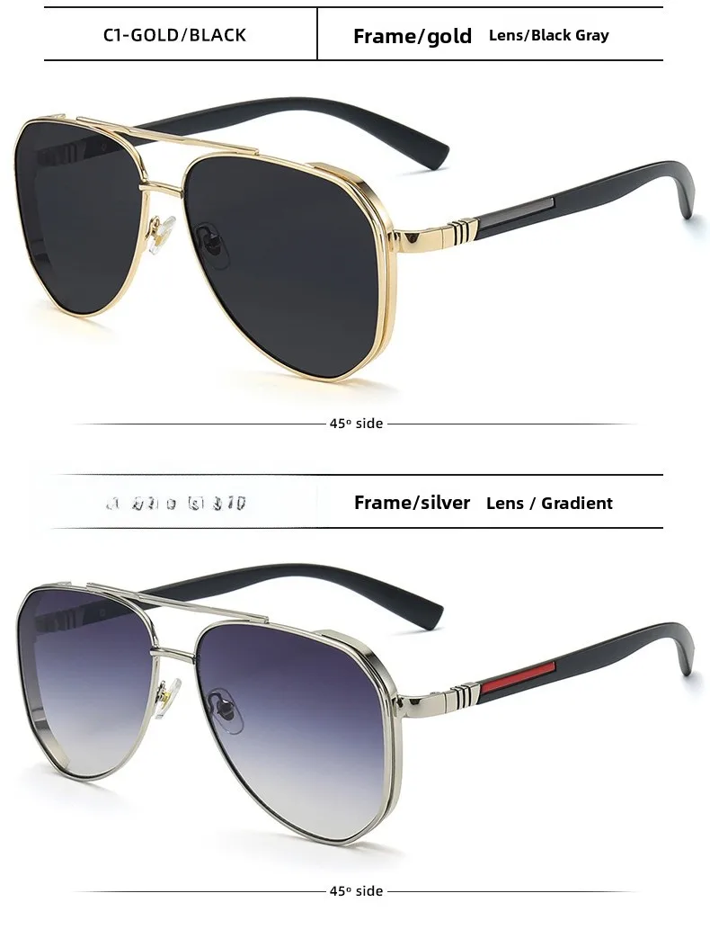 Unisex Aviator Sunglasses with Full Frame and PC Lens Material in Ombre, Perfect for Autumn and Winter